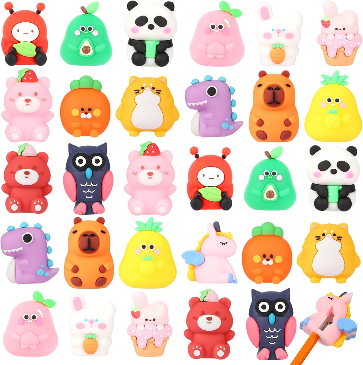 Product image of 30 PCS Cute Pencil Sharpener for Kids Handheld Pencil Sharpener Bulk Kawaii Manual Pencil Sharpeners Kids Pencil Sharpeners for School Office Home (30)
