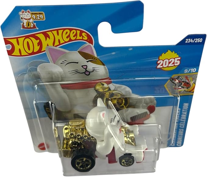 Hot Wheels Feline Lucky Celebration Racers 9/10 Blanco miniatura 4