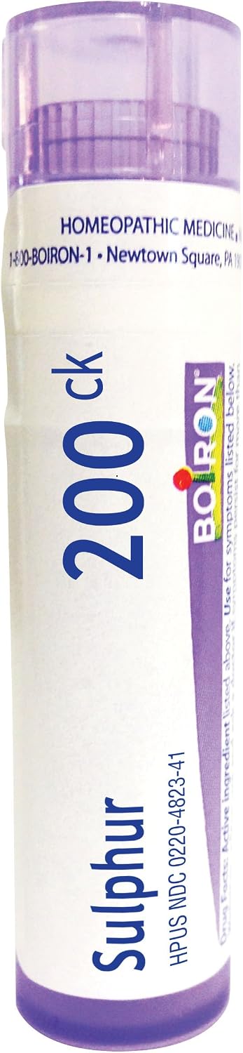 Boiron Sulphur 200c Homeopathic Medicine for Skin Rash, White, 80 Count