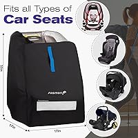 Vista 2 de Fosmon Bolsa de viaje para asiento de automóvil para avión, correas acolchadas ajustables para mochila, bolsa grande para viajes aéreos, funda