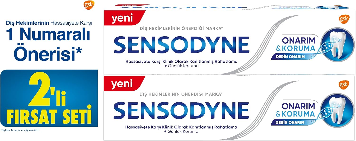 Sensodyne Onarım & Koruma Diş Macunu, Naneli (2 x 75 ml)