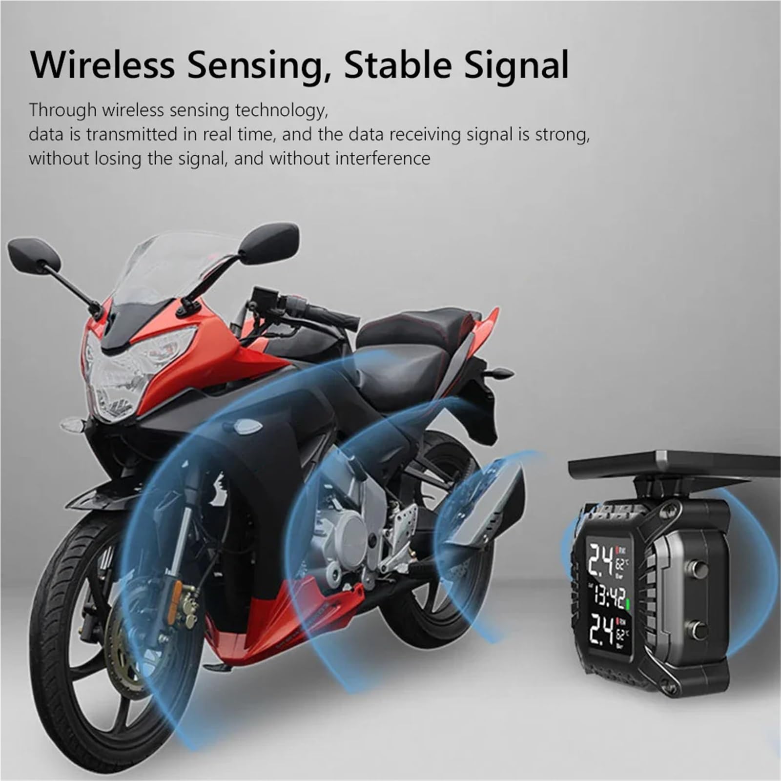 Monitor ciśnienia w oponach TPMS motocykla Bezprzewodowy system monitorowania ciśnienia w oponach Czujnik temperatury opon System alarmowy(M5 Charge)