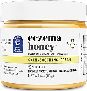 ECZEMA HONEY Nut-Free Original Skin-Soothing Cream - Honey Lotion For Dry & Sensitive Skin - Natural Eczema Cream for Adults & Kids - Itchy Relief Cream for Eczema, Psoriasis, Dermatitis & More (4 Oz)