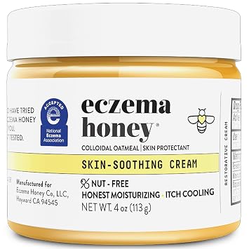 ECZEMA HONEY Nut-Free Original Skin-Soothing Cream - Honey Lotion For Dry & Sensitive Skin - Natural Eczema Cream for Adults & Kids - Itchy Relief Cream for Eczema, Psoriasis, Dermatitis & More 4 Oz