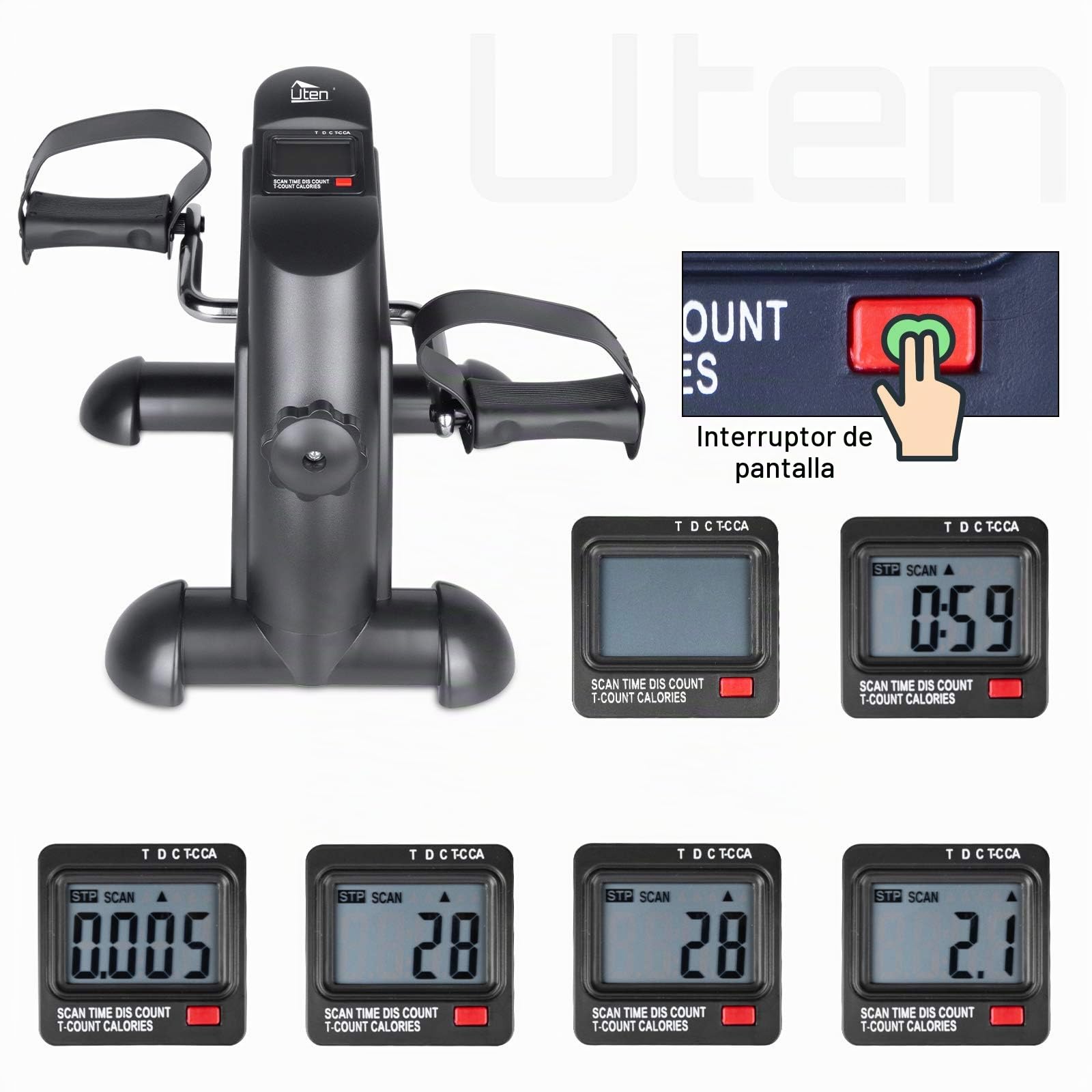 Mini Bicicleta estática Pedales para Entrenamiento de Brazos y piernas y Hacer Ejercicio en casa