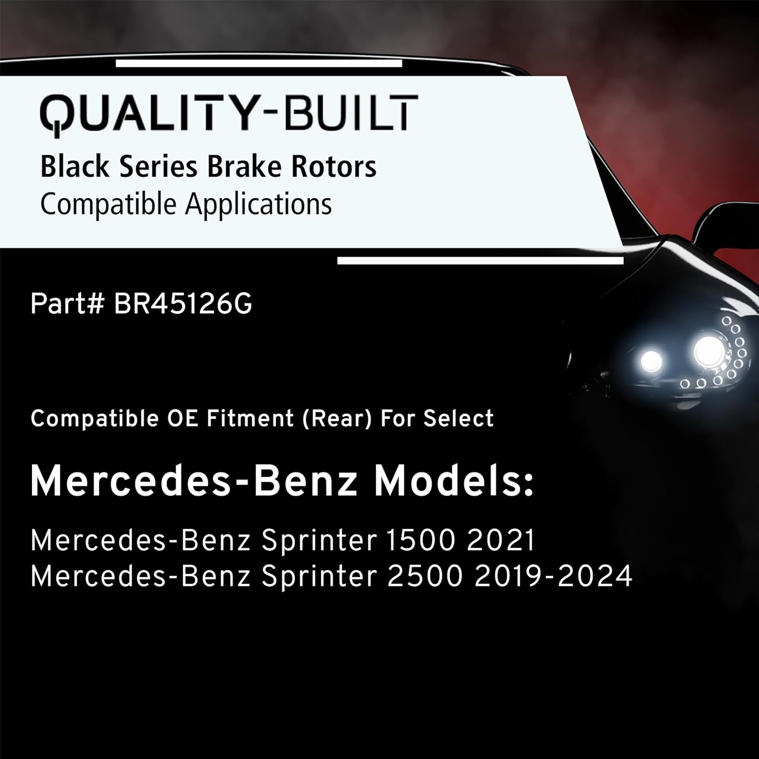 QUALITY-BUILT Rear Brake Rotor, Black Series BR45126G, Compatible with 2019-2024 Mercedes-Benz (Sprinter 1500,Sprinter 2500)