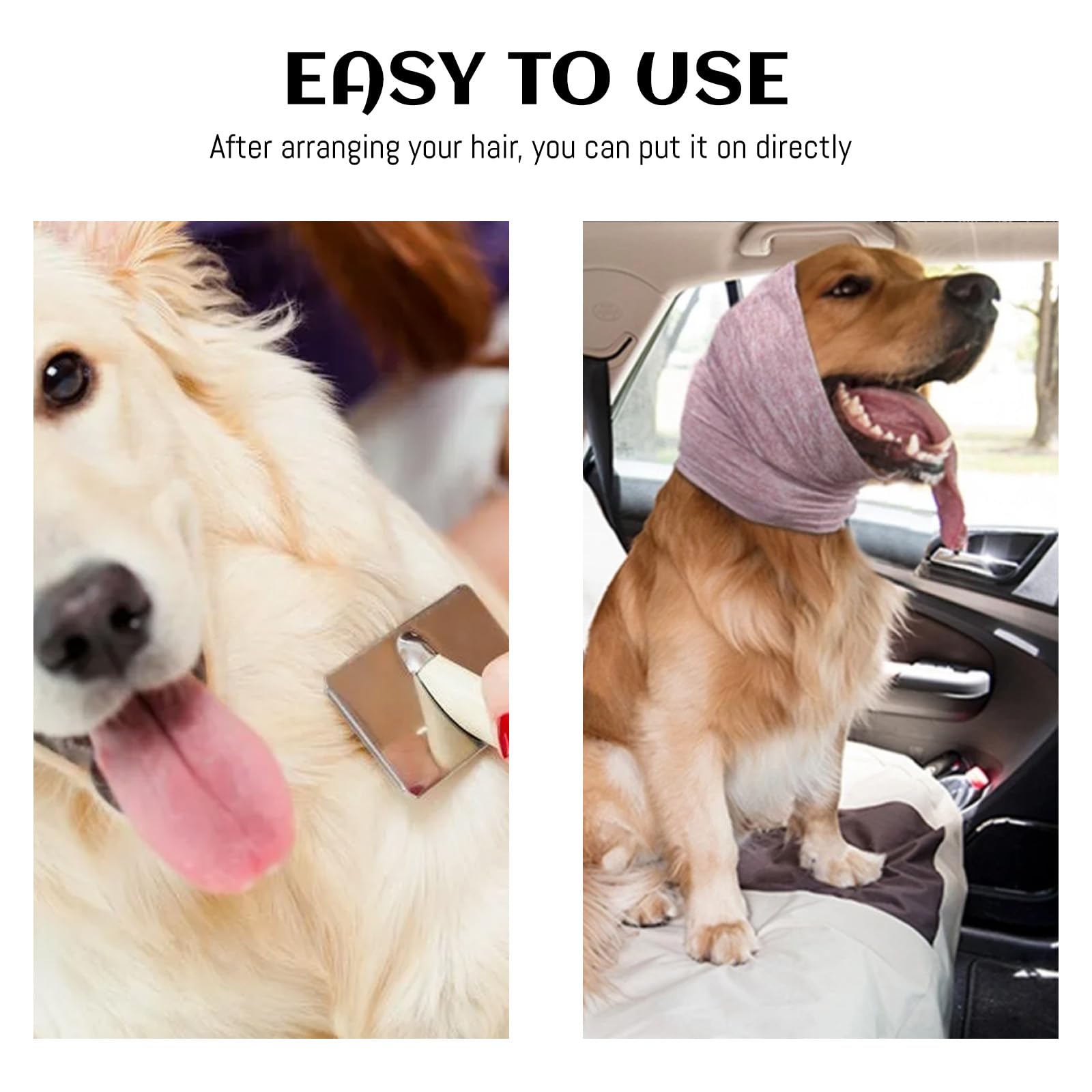 2 Pcs Dog Ear Defenders, Dog Ear Muffs Noise Protection, Anxiety Relief Protector, Winter Neck Warm Ski Mask (Pink, Black) - Image 4