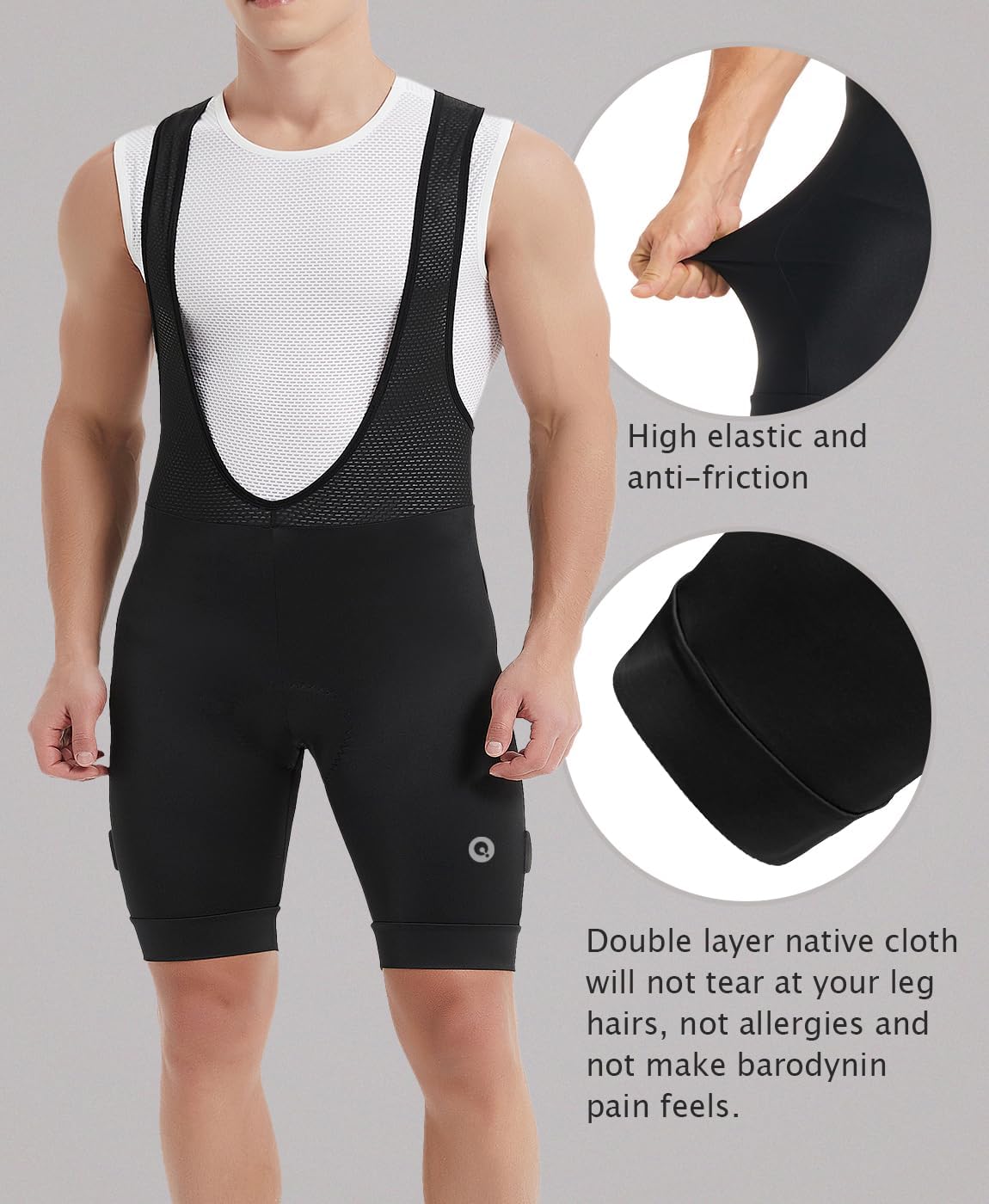 qualidyne Men's Cycling Bib Shorts 4D Padded Breathable Road Bike Bibs Biking Bicycle Shorts - Image 5