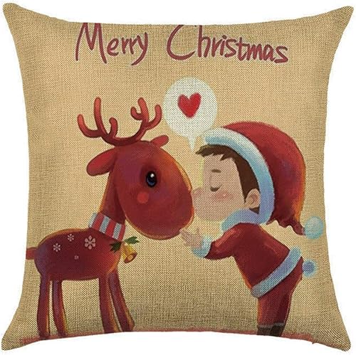 Muised Funda de cojín de Navidad de 18 x 18 pulgadas, fundas de almohada para sofá, decoración de Navidad, cocina, vacaciones