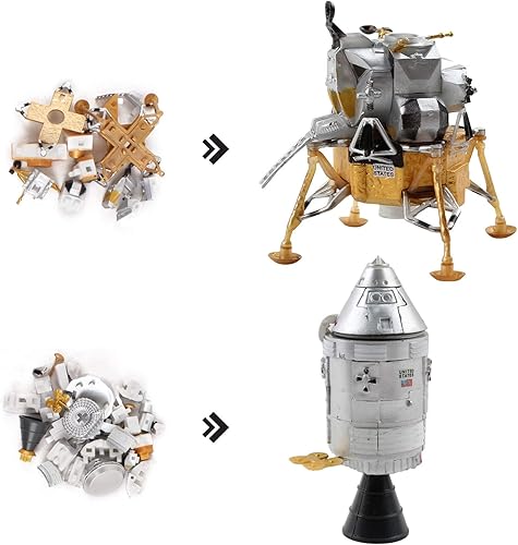 Miniatura 3 de Vokodo Space Toys - Kit de construcción de estación en 4 cápsulas de luna para niños, rompecabezas 3D con cohete astronauta y lunar Lander Science