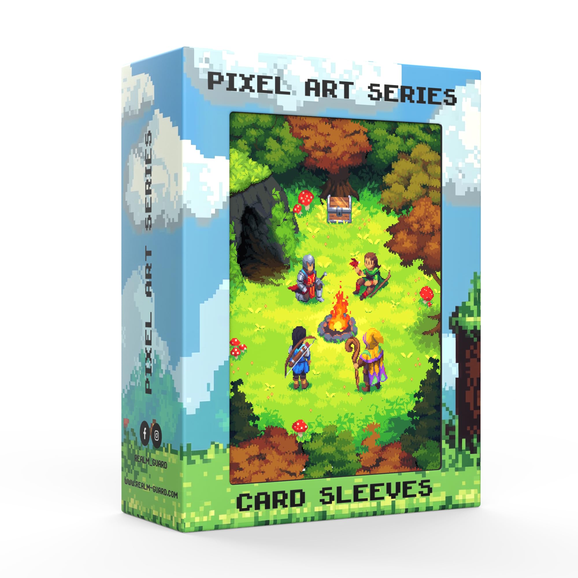 Realm Guard Pixel Art Series - 100ct TCG/MTG Textured Card Sleeves (Campfire)