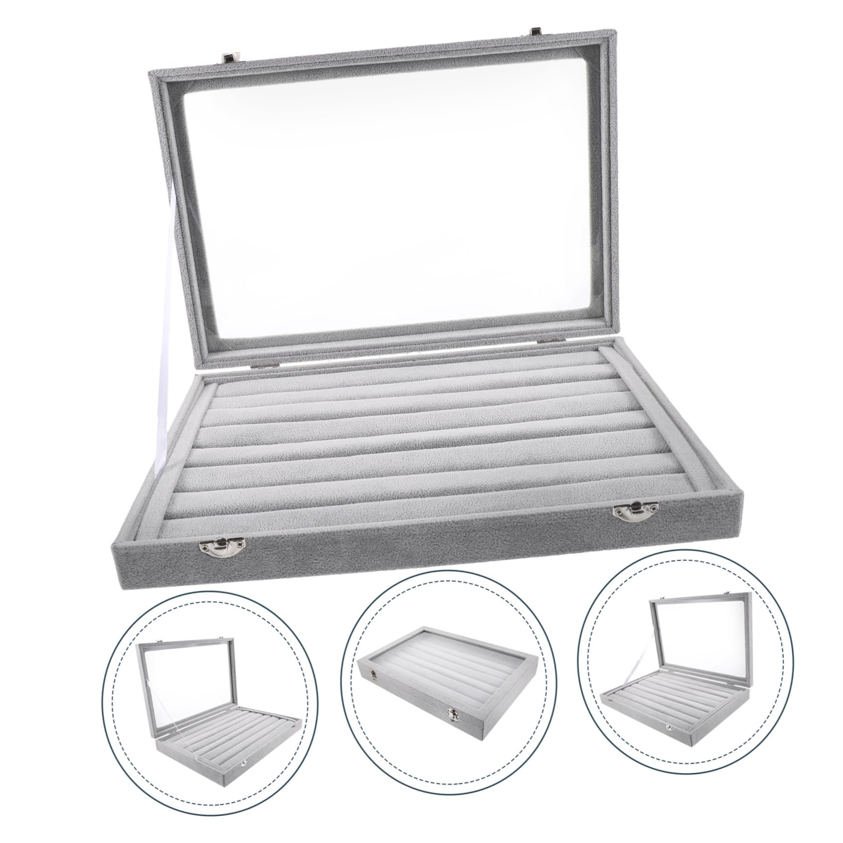 Caja De Almacenamiento De Anillos Transparente Bandejas Apilables Para Organizar Joyas Caja Tapa Para Exhibir Joyas Organizador Para Joyero