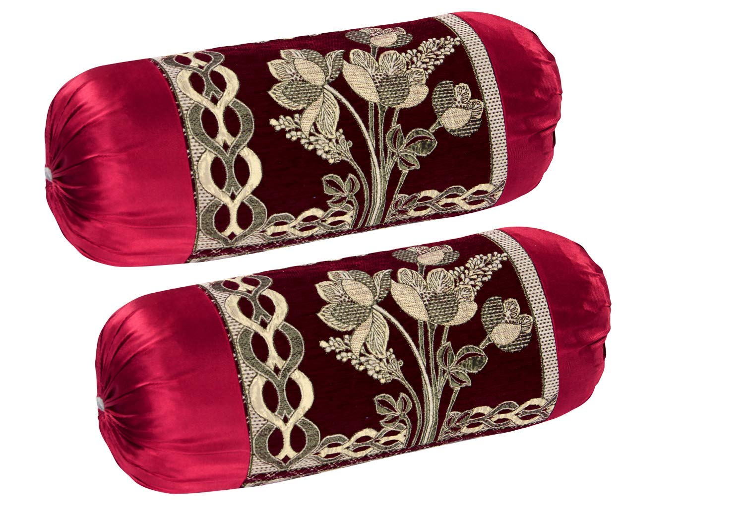 Chenille Bolsters Round Pillow Cover – 30″x16″, Set of 2, Ma…