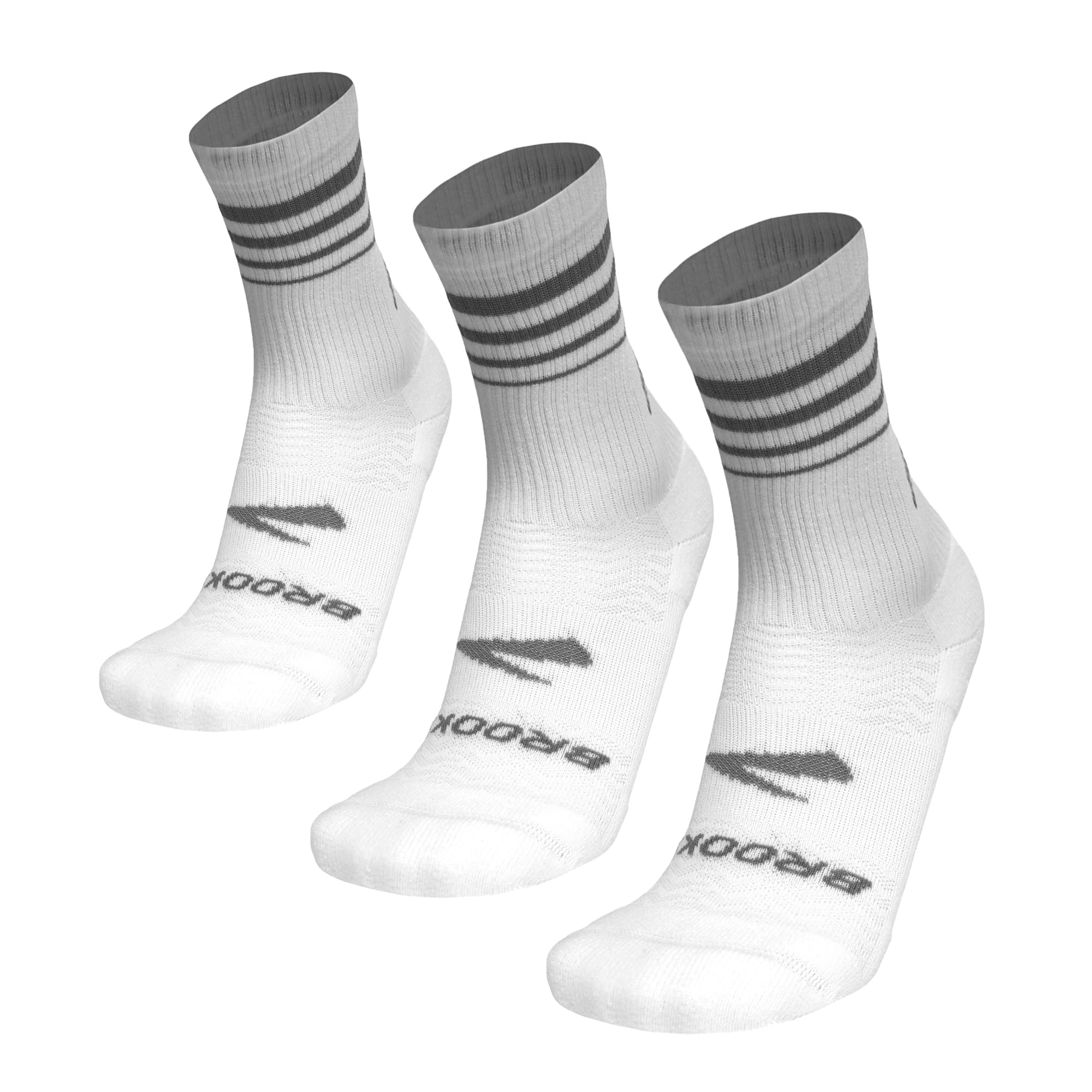 Brooks Run-In Crew - Confezione da 3 paia di calzini sportivi da corsa con vestibilità comoda, per uomini e donne (confezione da 3)