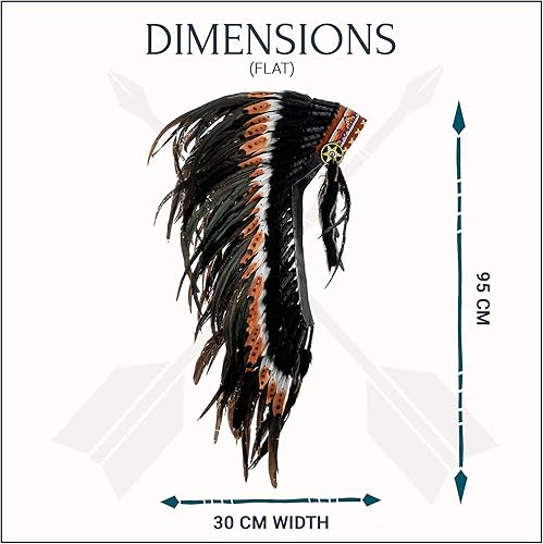 Miniatura 3 de Novum Crafts Feather Headdress  Native American Indian Inspired  Choose Color