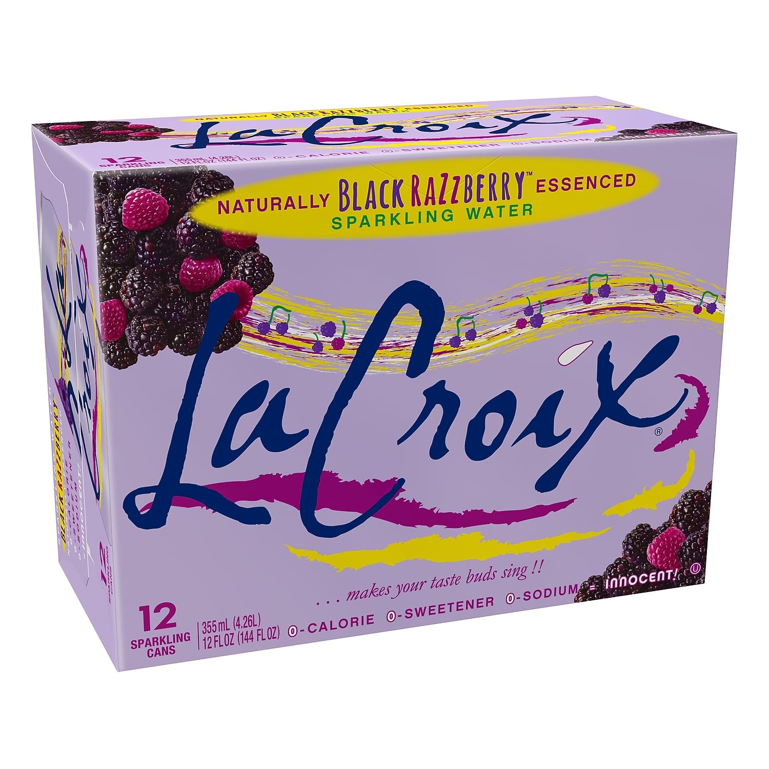 Lacroix Black RazZberry Sparkling Seltzer Water, 12 Fl. Oz., 12 Cans/Pack, 2 Packs/Carton (15021760)