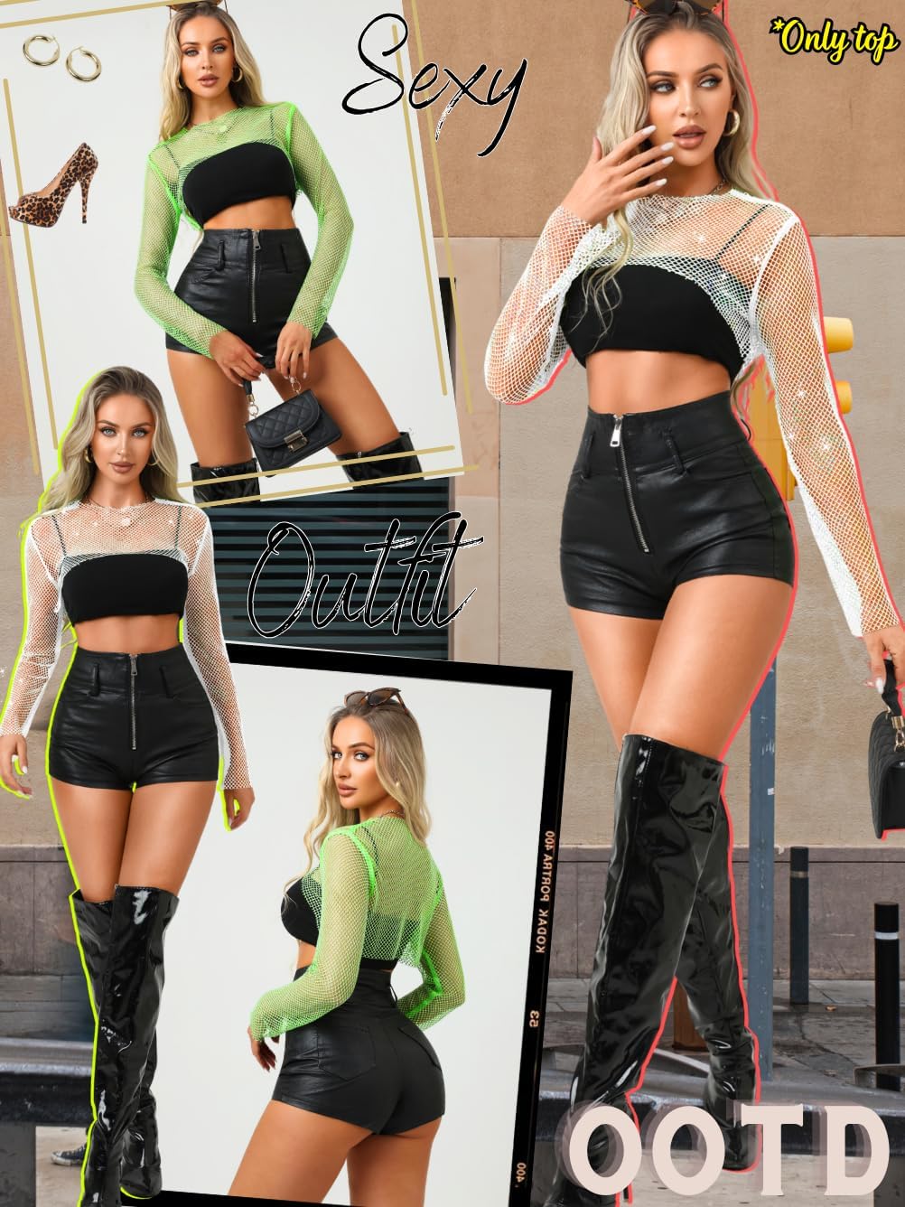 Kaei&Shi Rhinestone Mesh Crop Top,Sparkly Rave Tops for Women,Sexy Festival Euphoria Concert Outfit Size 0-10