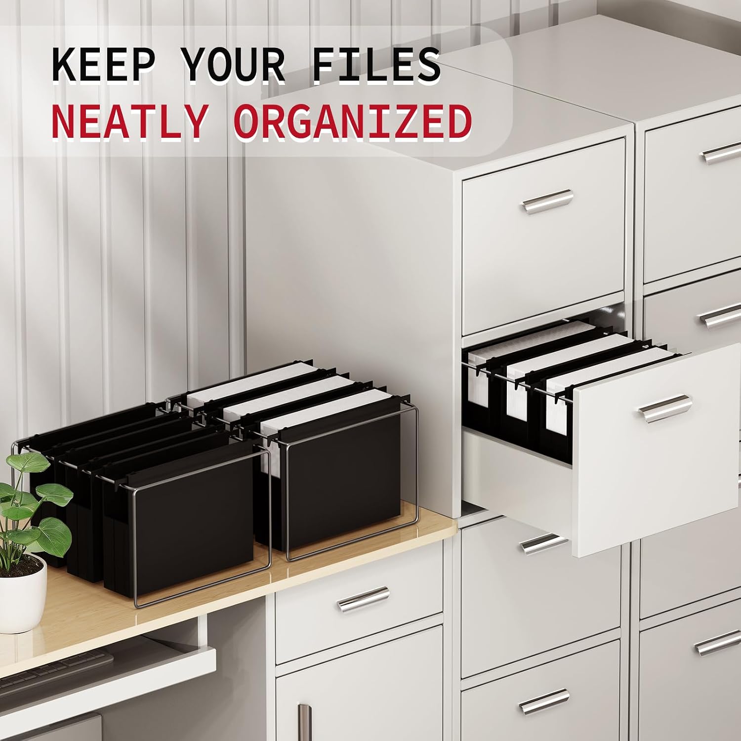 Uquelic Plastic Hanging File Folders Letter Size, 6 Pack Reinforced Heavy Duty Hang Folder with Movable Pastel Dividers, Adjustable Tabs, 4" File Organizer for Filing Cabinet, School, Office
