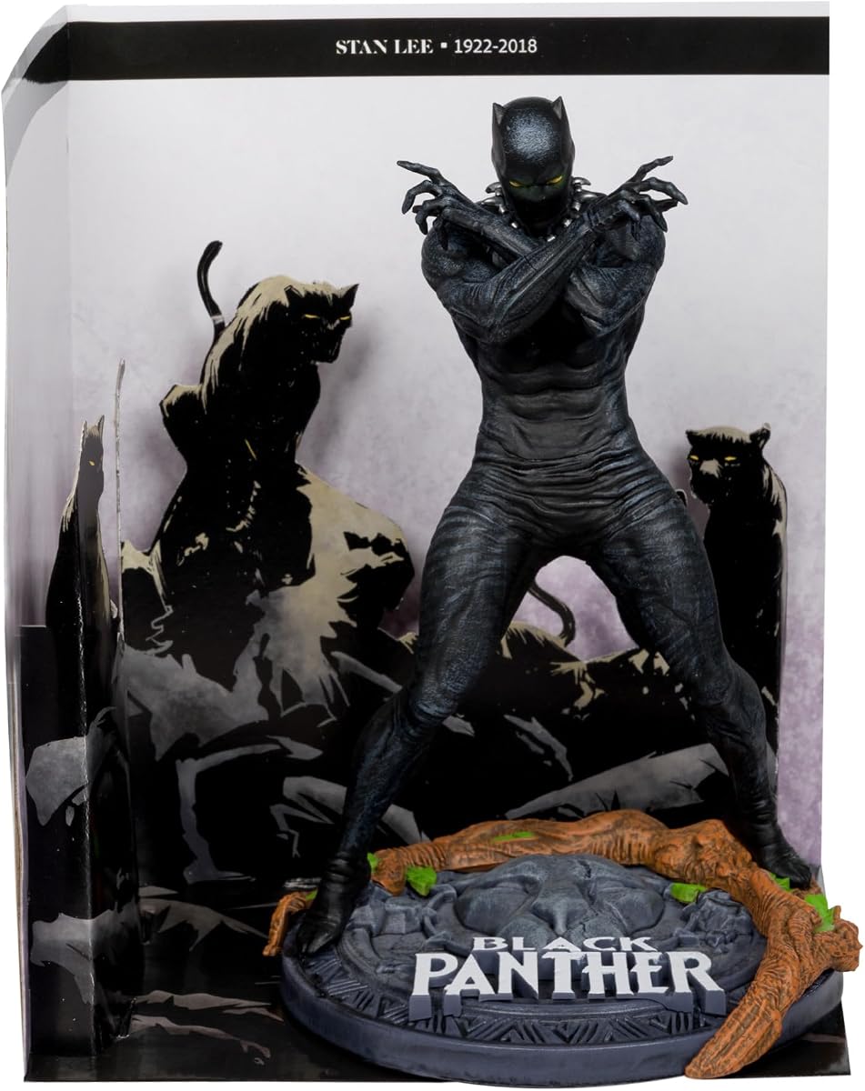 McFarlane Toys Marvel Black Panther 1:10th Scale Collectible with Scene (Marvel Knights #4) | Marvel Collectible 1/10 Scale 7 Inch Statue Figure Posed Scene - Black Panther (Marvel Knights #4)