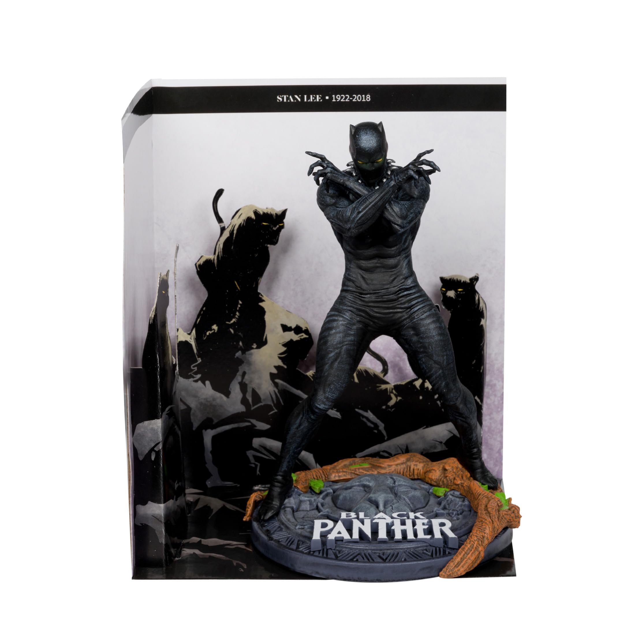 McFarlane Marvel Black Panther 1:10th Scale Collectible with Scene (Marvel Knights #4) Toys, Multicolor, 6.93 inches