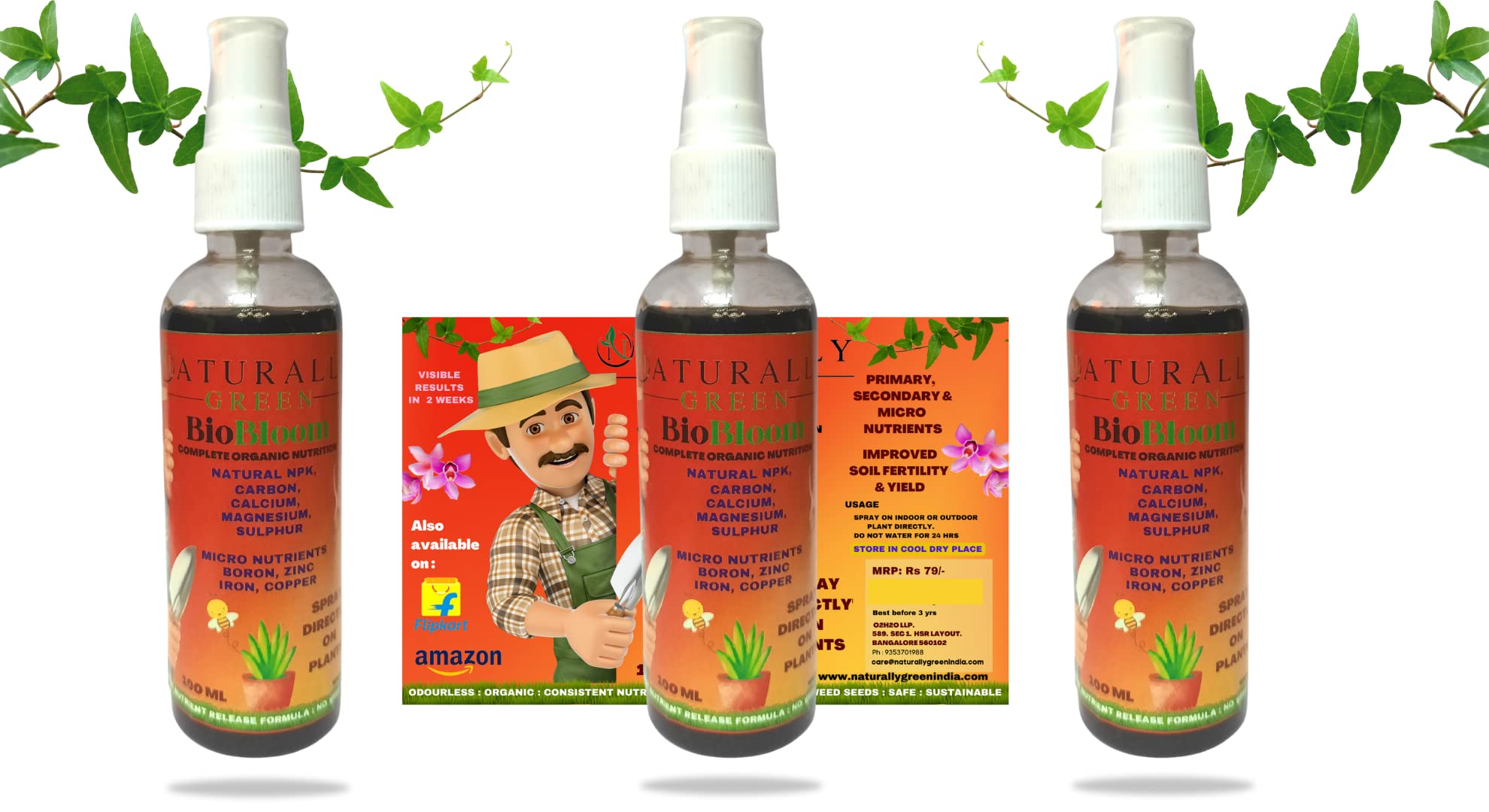 Naturally Green Bio Fertilizer & Insect Control Pack of 3 (Biobloom) (B0B1F9SNTC) Amazon Price History, Amazon Price Tracker