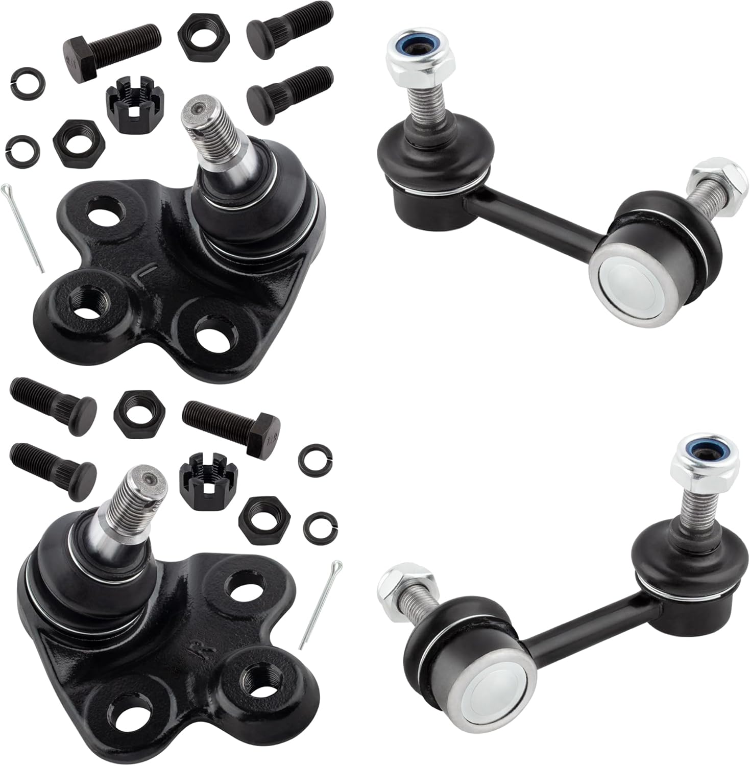 BOXI (Set of 4) Front Stabilizer Sway Bar End Links + Front Lower Ball Joints Suspension Kit Fit for Acura CSX/for Honda Civic 2006 2007 2008 2009 2010 2011 | Replace K500070 K500069 K80769 K80768