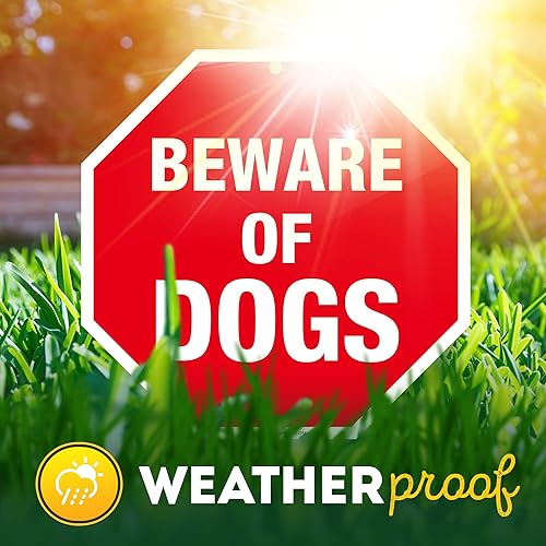 Miniatura 7 de Letrero Beware of Dog con forma de octágono aluminio de grado industrial de 11 x 11 pulgadas fácil montaje libre de óxido y resistencia a la