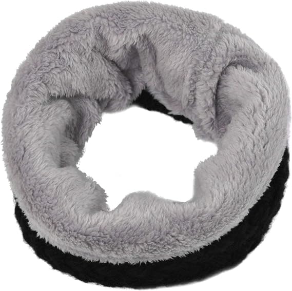 Neck Warmer Men Fleece Neck Gaiter Women Scarf Winter Double-layer Thick Circle Loop Infinity Scarf Warm Windproof