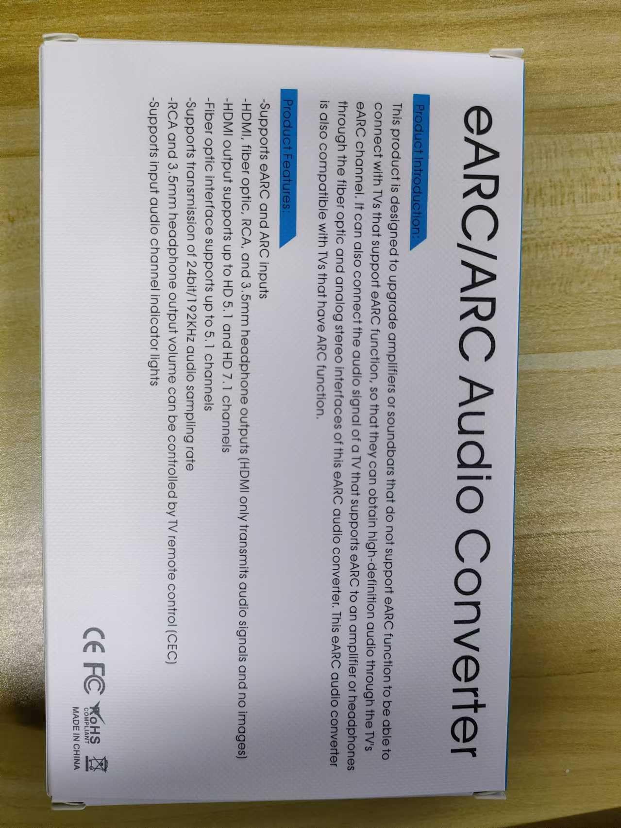 HDMI eARC ARC Audio Converter,24bit/192KHz Audio Sampling Rate,ARC Audio Return, HD 5.1 und HD 7.1 Kanäle,RCA 3.5mm Audio Converter,Unterstützt eARC & ARC Eingänge