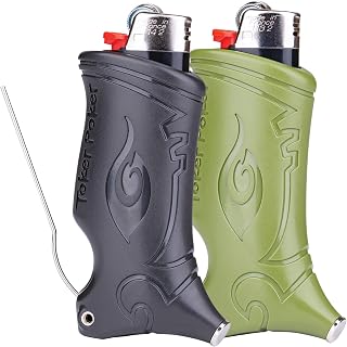 2pk Bundle - Toker Poker - Bic Lighter Case Multi Tool, All Inclusive Tool for Camping and Other - Black, Army Bundle