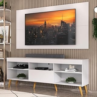 Rack com Painel Tv 65" Retrô Flórida Up Multimóveis Mp1042 Branco/natural