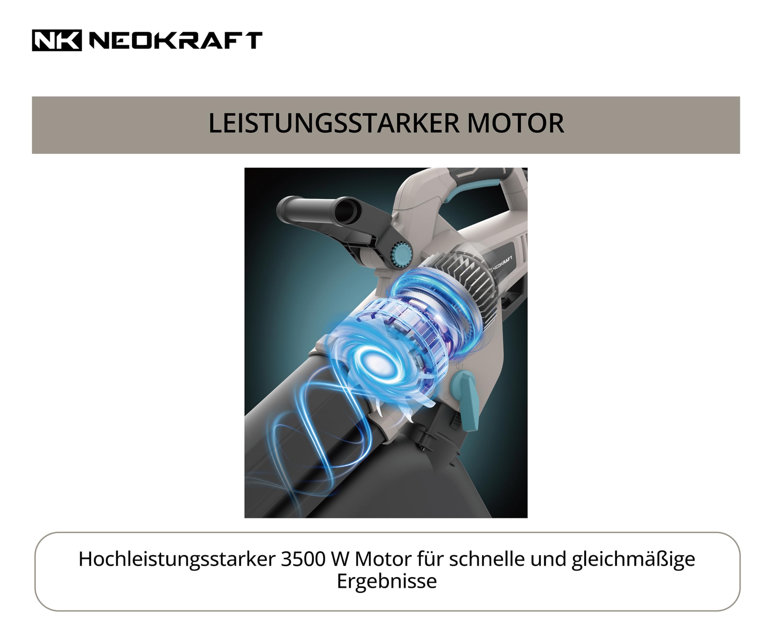 Neokraft Elektro Laubbläser und Laubsauger 3500W mit Häcksler 40L Fangsack