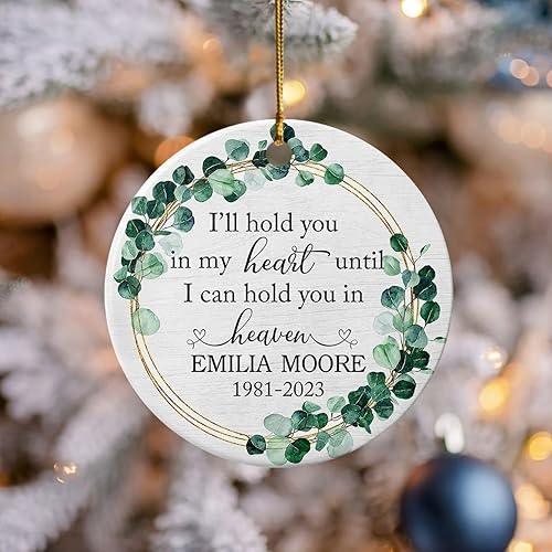 Vista 15 de Adorno de cerámica con cardenal personalizado en memoria amorosa, los seres queridos pueden dejar este mundo pero nunca dejan nuestros corazones