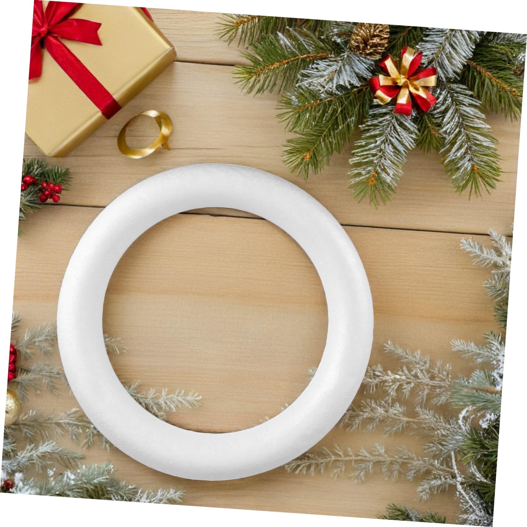 SOLUSTRE 3pièces Kit Couronne Noël Anneaux Mousse Ronds pour Décorations Fêtes Mariages Lot de Cercles DIY