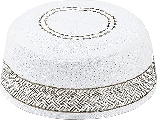 RUIXIA Männer Muslimischer Hut Islam Gebetsmütze mit Stickerei Runde Kopfbaumwolltuch Cap Mütze Kopfbedeckung