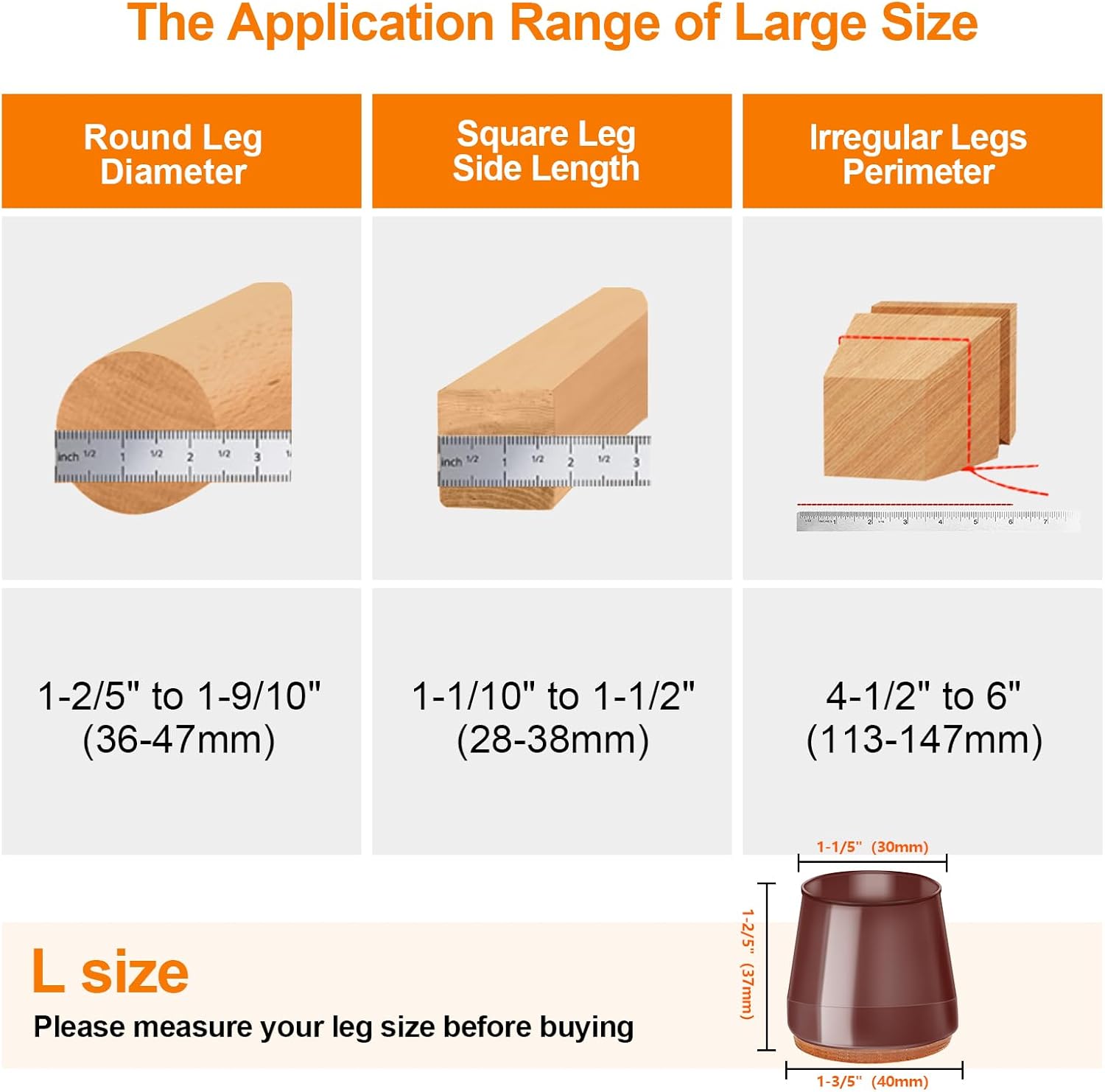 24Pcs Brown Silicone Chair Leg Floor Protectors,Floor Protectors for Chairs,Rubber Chair Leg Protectors for Hardwood Floors,Chair Leg Caps Chair Leg Covers for Wooden Floors(Brown, Large)
