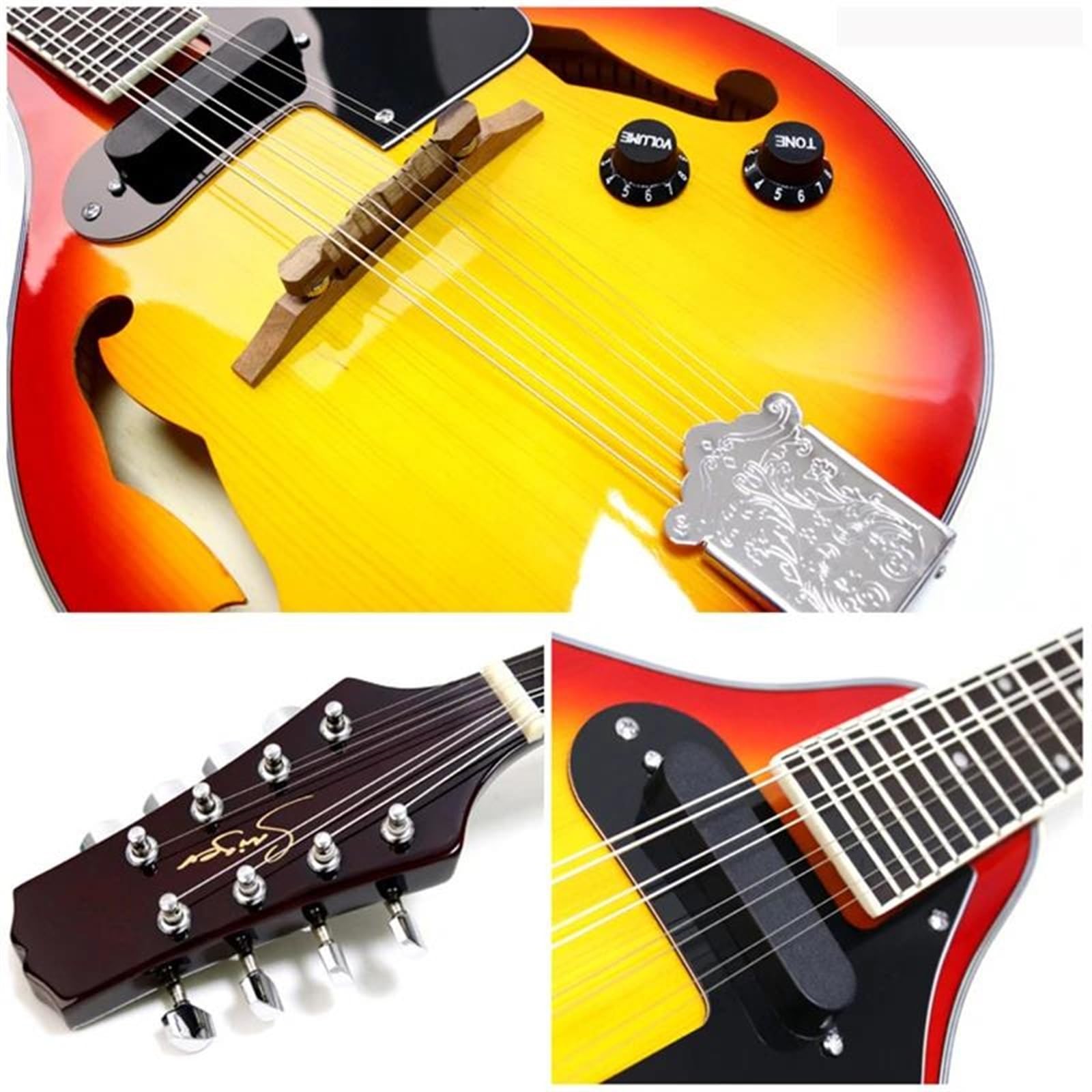 Generic Mandolin Instrument Electric Mandolin Spruce Acoustic Guitar 8 Strings Hollow F Sound Hole Mandocello Instrument - Image 3