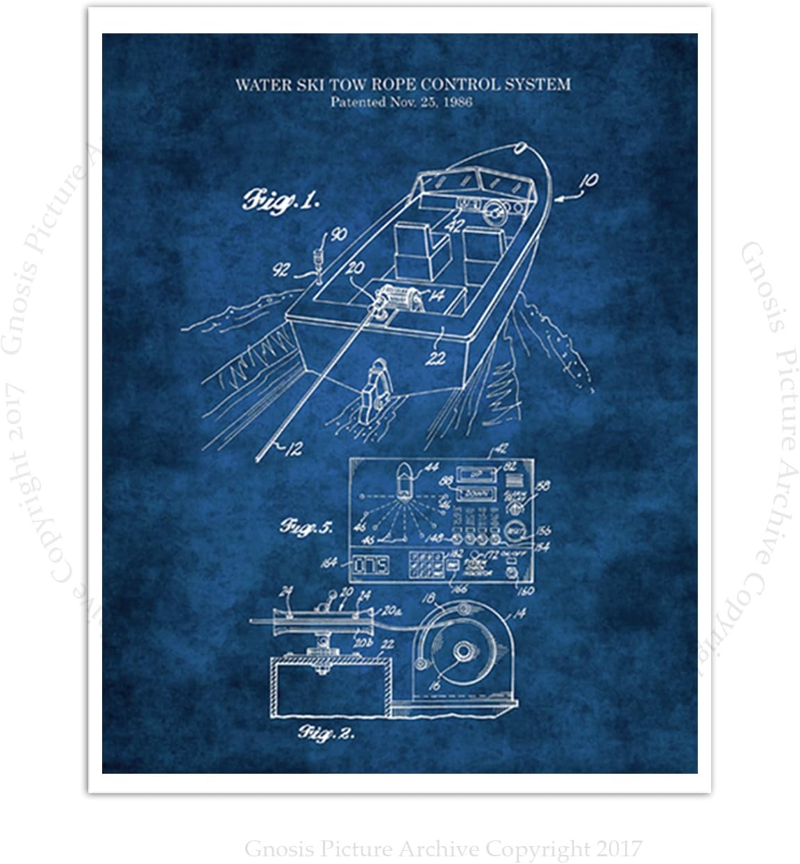 Gnosis Picture Archive Boating Gift Waterski Posters Wall Decor Set of 4 Unframed Blueprint Art Prints