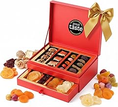 Walnut Tree Luxury Treasure Box | 2-Drawer Gourmet Gift Selection Handpacked in the UK with Marzipan, Fruit Jellies, Marron Glace, and Dried Fruits | Premium Food Gift Box