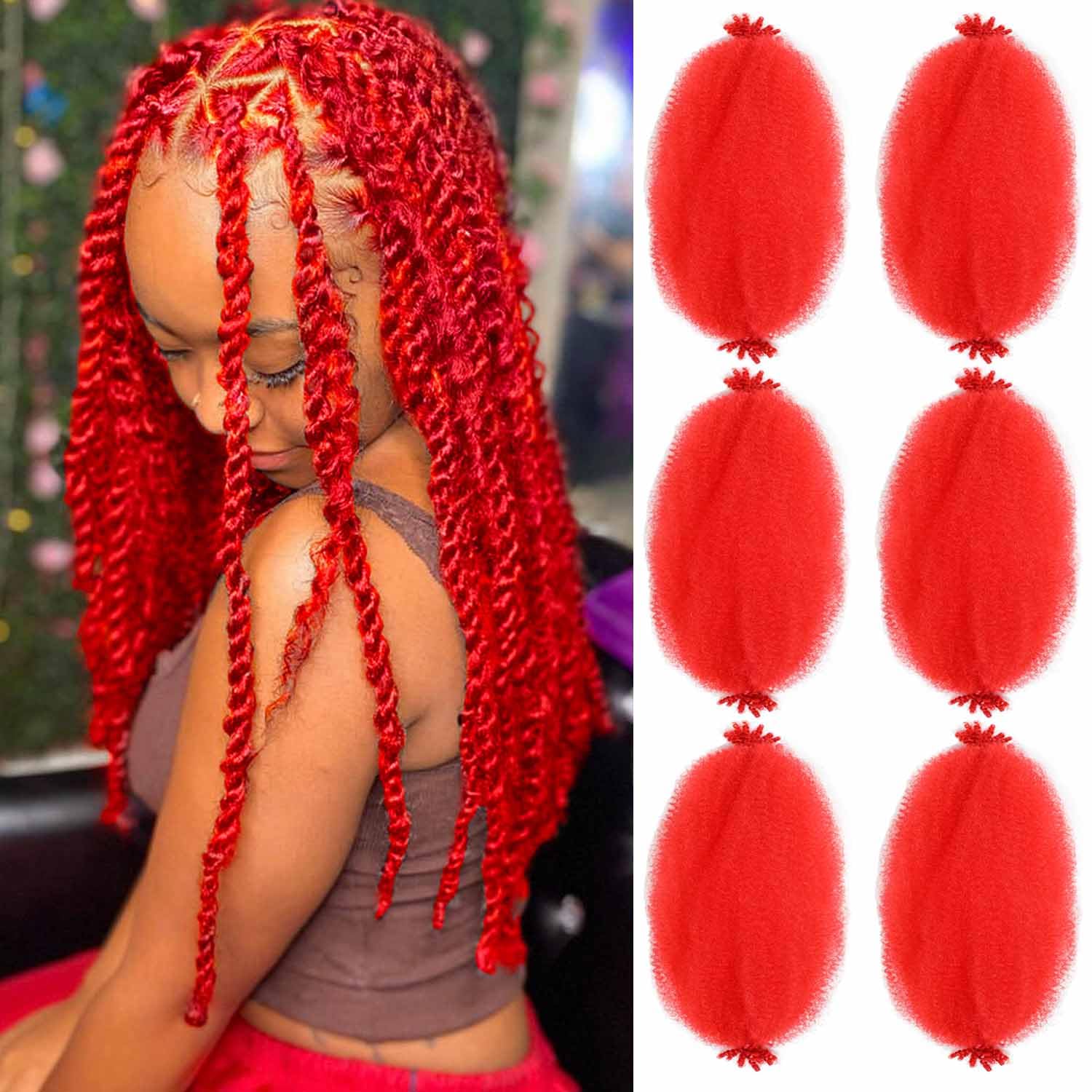 Amazon.com : Afro Twist Hair 12 Inch Red Marley Braids Hair Afro
