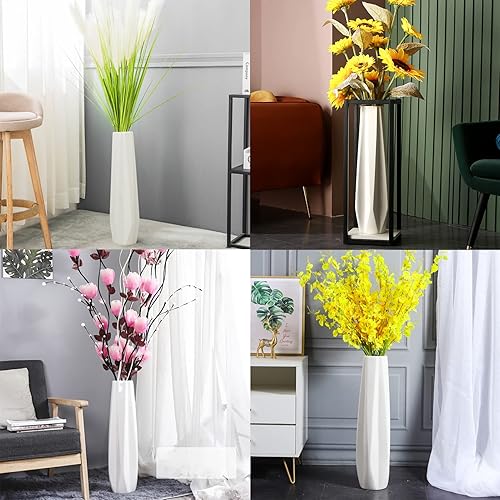 Miniatura 3 de Florero de cerámica decorativo extra grande de 28 pulgadas de alto, parte inferior estable, boca ancha, para arreglos de flores secas, decoración de