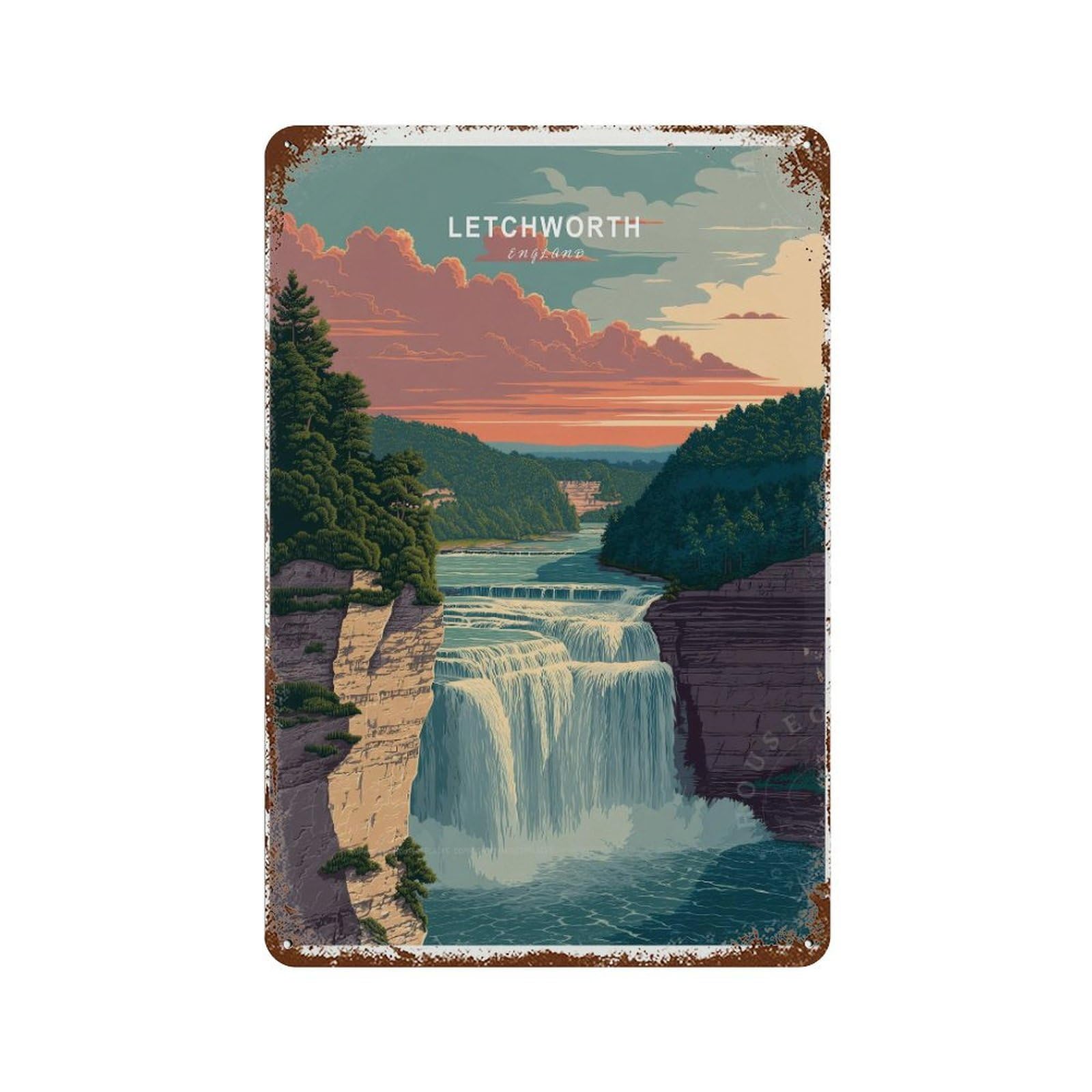 xiaoxiaoshen Letchworth Travel England Birthday Present Wall Decor Art Metal Tin Poster Modern Home Decor Art Home Bar Shop Decorations Vintage Sign 30x20cm