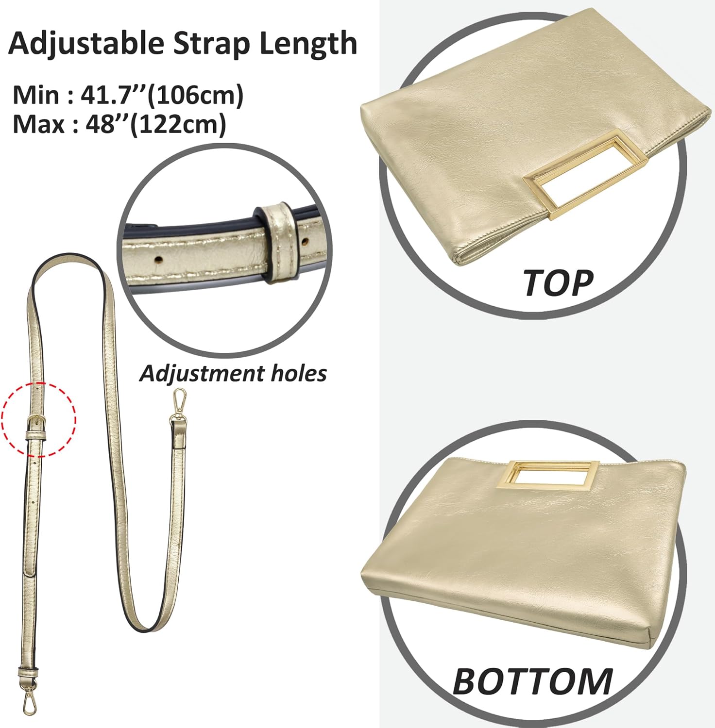 Milisente Clutch Purses for Women Formal Casual Sparkly PU Leather Handbag Purse with Handle for Prom Cocktail Wedding