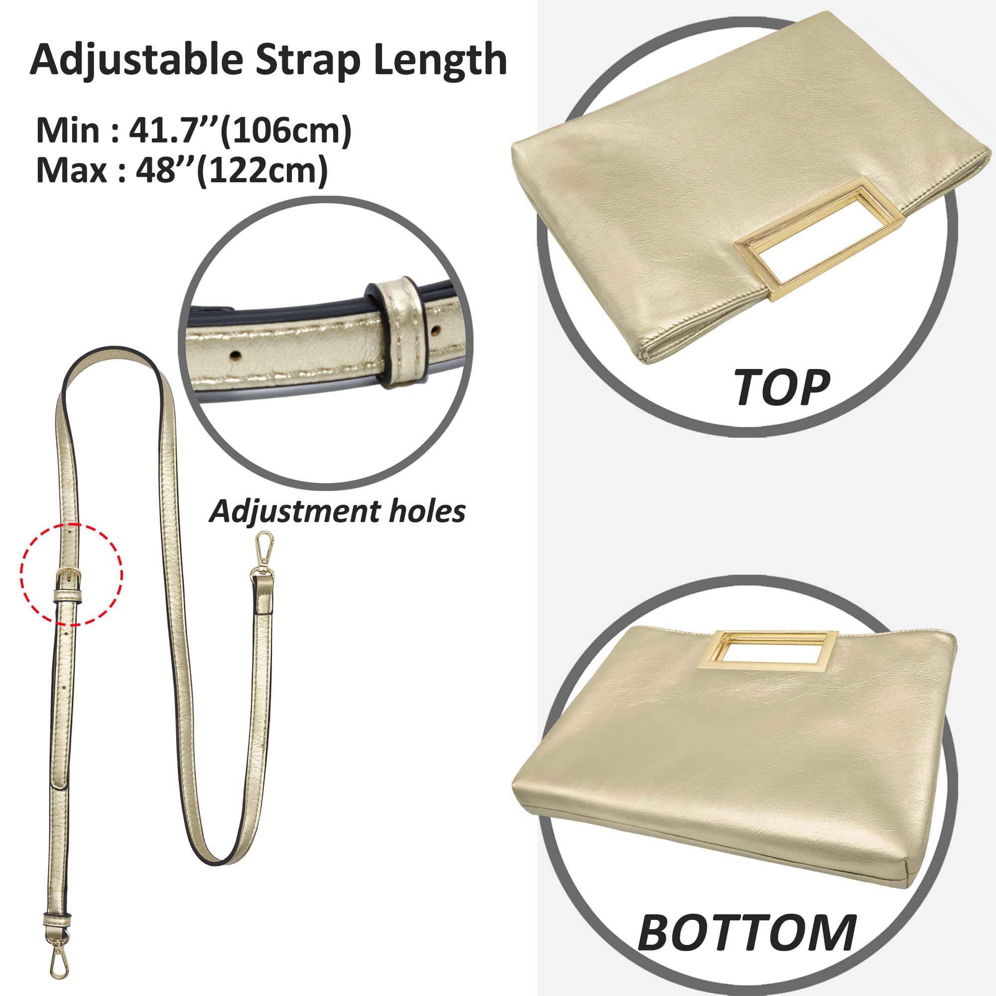 Milisente Clutch Purses for Women Formal Casual Sparkly PU Leather Handbag Purse with Handle for Prom Cocktail Wedding