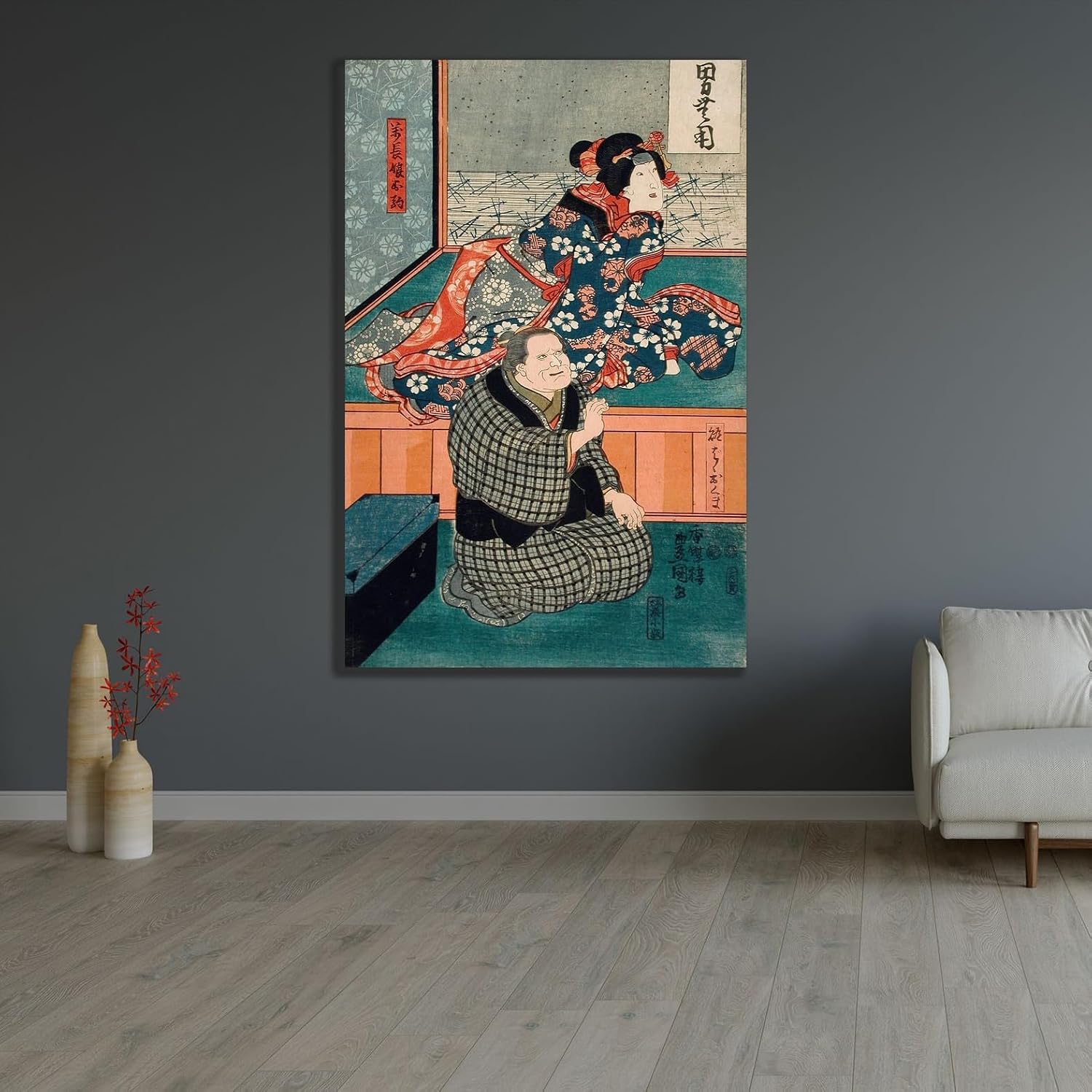 ArtDirect Arashi Otohachi III of Makaibaba Okuma, and Iwawa Kumesaburō II as Manchō’s Daughter Okoma (1851) Art Print Giclee Poster by Utagawa Kunisada (Toyokuni III) - Customization Sizes 7x10, 9x14, 13x20, 24x36, 32x48 and 40x60 inches