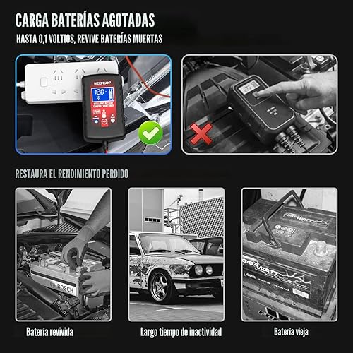 Miniatura 3 de Paquete de 2 cargadores de batería inteligentes totalmente automáticos de 6 V 12 V para automóvil, marina, motocicleta, cortacésped