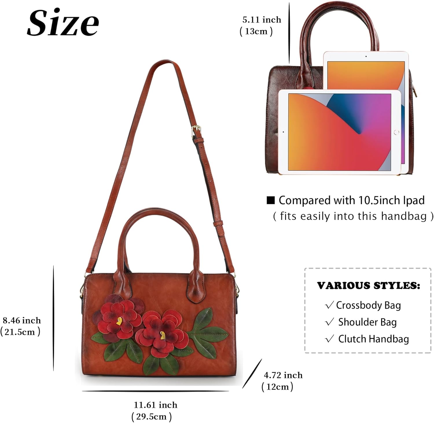 Handbags for Women Leather Shoulder Bag Top Handle Satchel Ladies Crossbody Purse