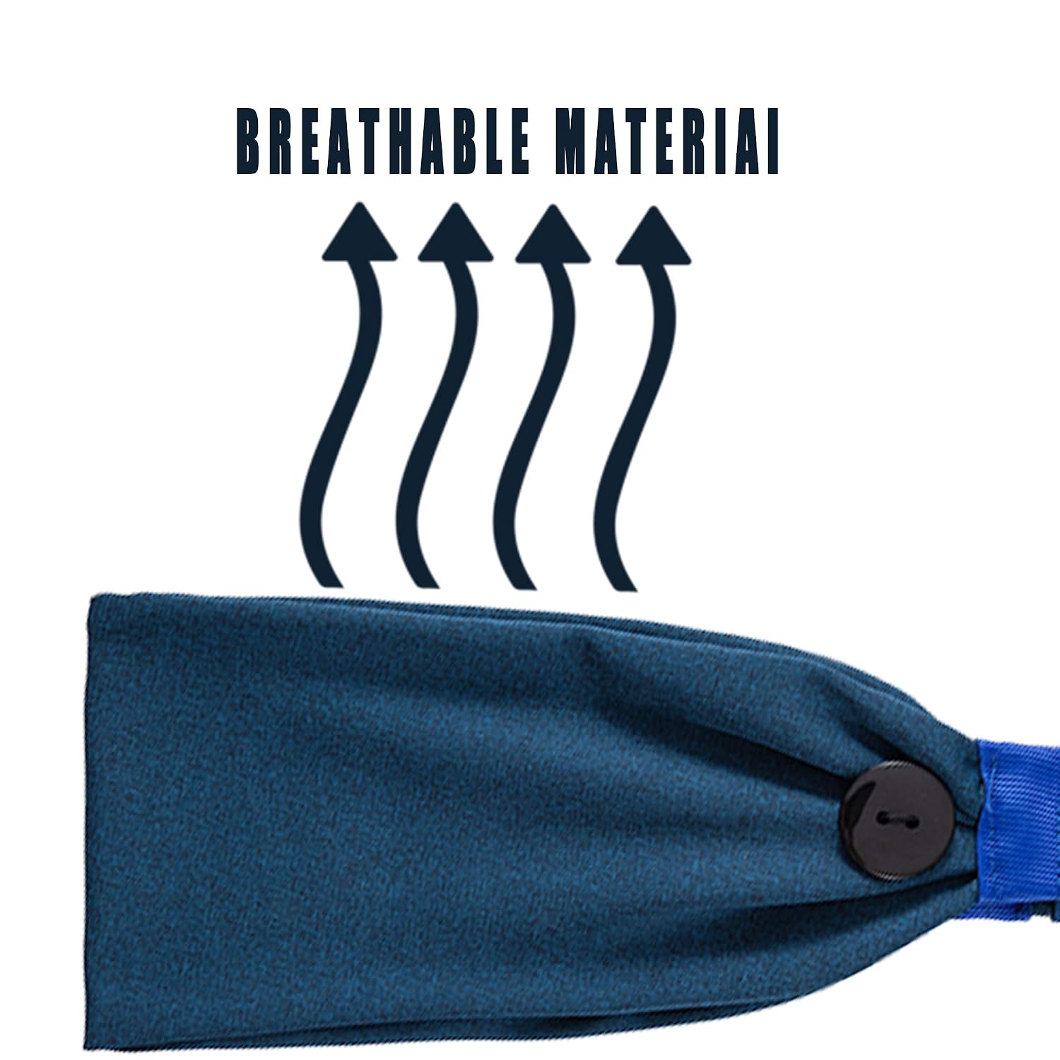 Headbands with Buttons Face mask for Doctor Nurse Protect Ears Elasticity Button Headbands non Slip Hair Bands for Yoga Sports Running (blue)