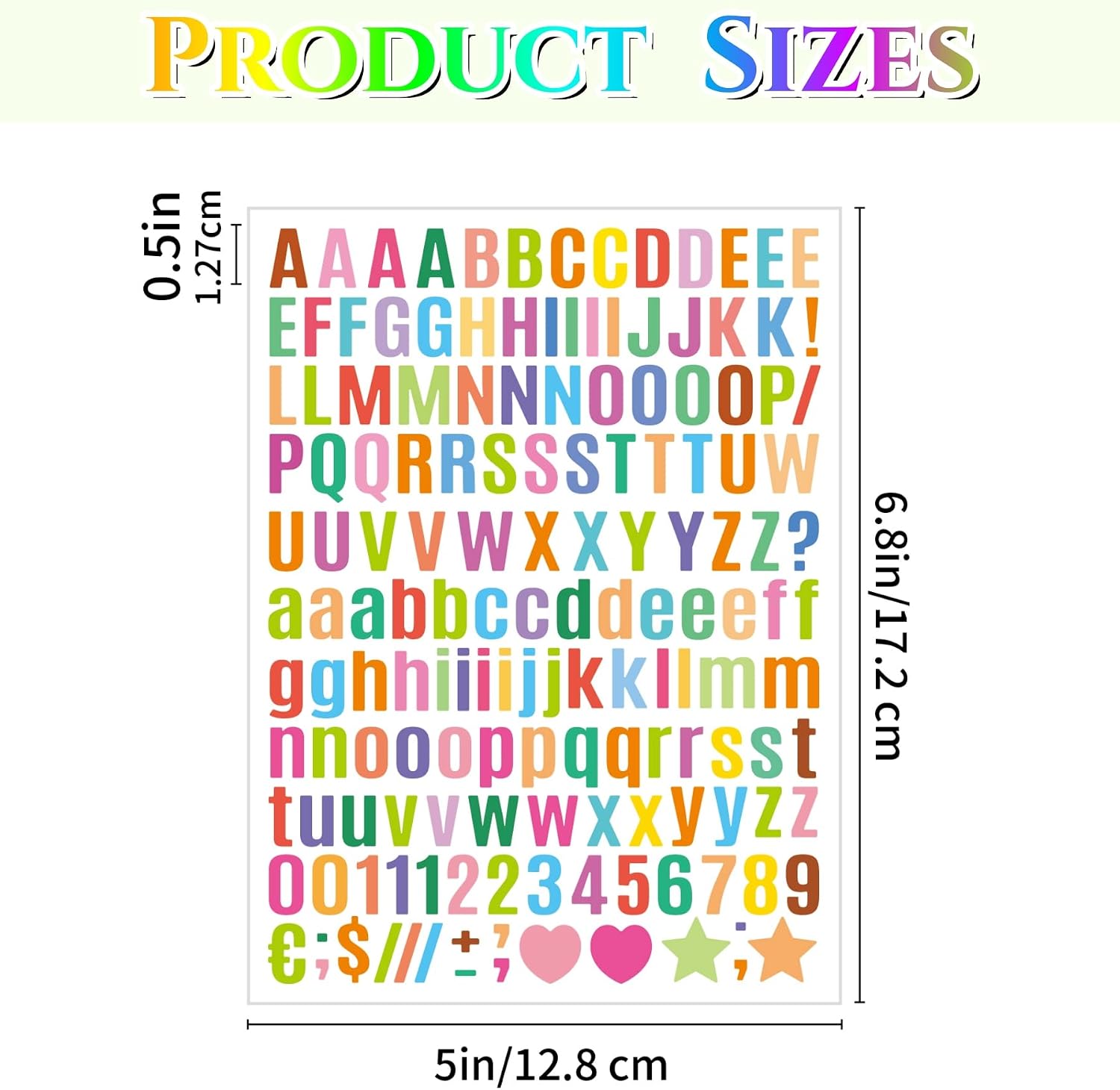 5425Pcs Small Letter Stickers 35 Sheets Colorful Vinyl Alphabet Stickers