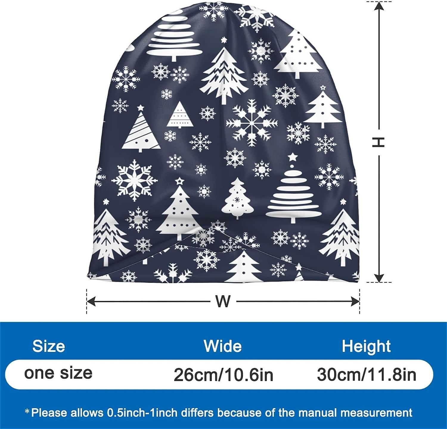 Christmas Women's Slouchy Beanie for Men Hat Adult Dwarf Hats Chemo Cap Cancer Headwear Caps Baggy Skull Sleep Cap Nightcap - Image 2